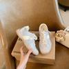 Blue cabinet, inner height increase~ 2025 spring and summer new invisible pull-leg splicing round head lace-up casual Forrest Gump training shoes