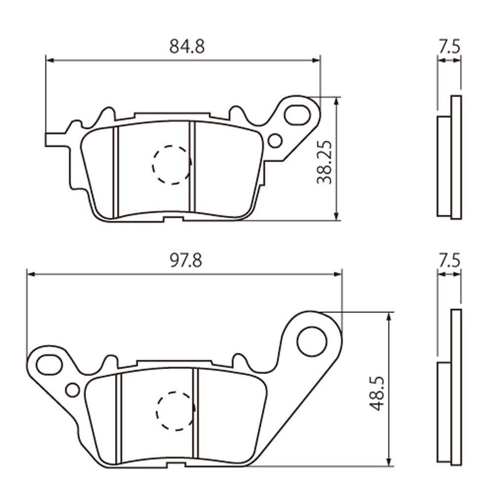 Daytona 95948 Motorcycle Brake Pads Red Pads (Semimetal Pads) NMAX155 (17-21) NMAX125 (16-21), For Front Use, No: 87