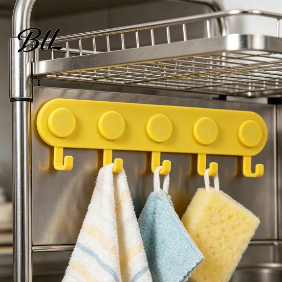 Integrated Hooks Magnetic Hook Rack with 5 Strong Magnetism No for Bags Drilling Easy Installation Organizer Keys Masks Hats