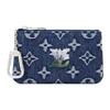 Bolsa de Chaveiro Padrão Floral em Jeans para Homem Acessórios Azul M27561
