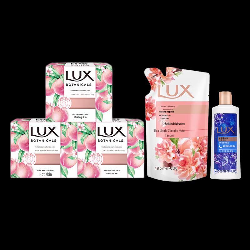 

LUX Peach Scented Soap & Body Wash Set