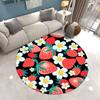 Round Carpet Family Living Room Strawberry Print Floor MATS Bedroom Kitchen Non-slip Carpet Doormats Room Decor Home Decor