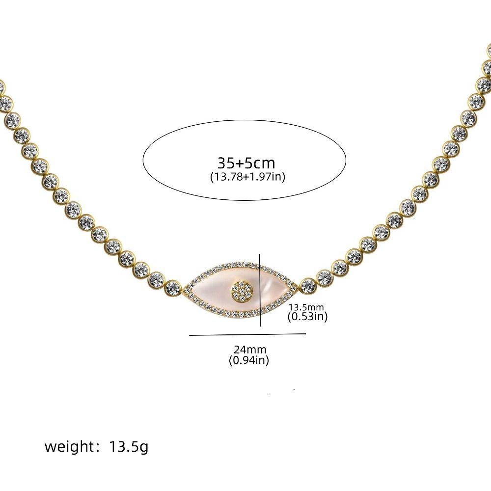 Electroplated Devil's Eye Necklace 18K True Gold Opal Zircon Necklace  Jewelry Gift
