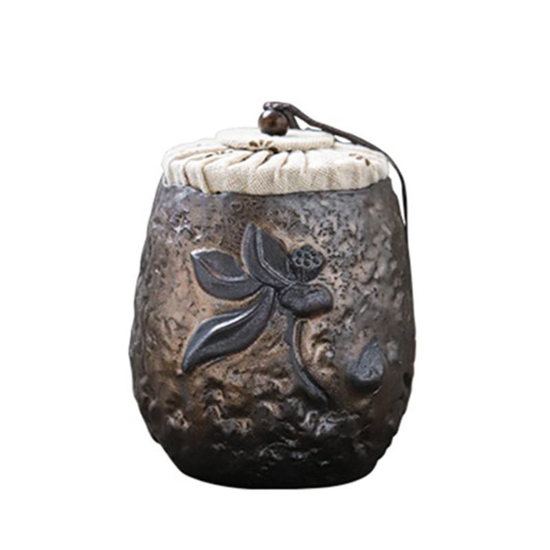 Retro Vintage Keramisk Tebeholder Kreativ Forseglet Teoppbevaringskrukke Organizer Liten Teboks Kinesisk Stil Hjem Kjøkken Oppbevaringsverktøy