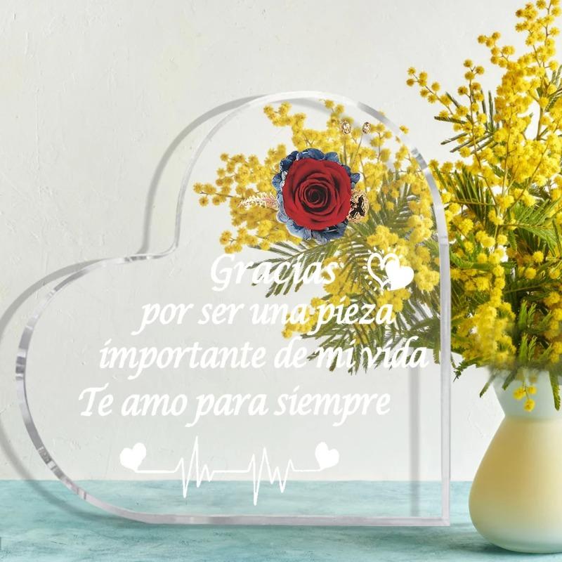 2D Flat Spanish I Love You Gifts Acrylic Desktop Decoration Plaque, Home Decor Plaque Hanging Wall Art Decorative Garden Decoration for Room Door Sign