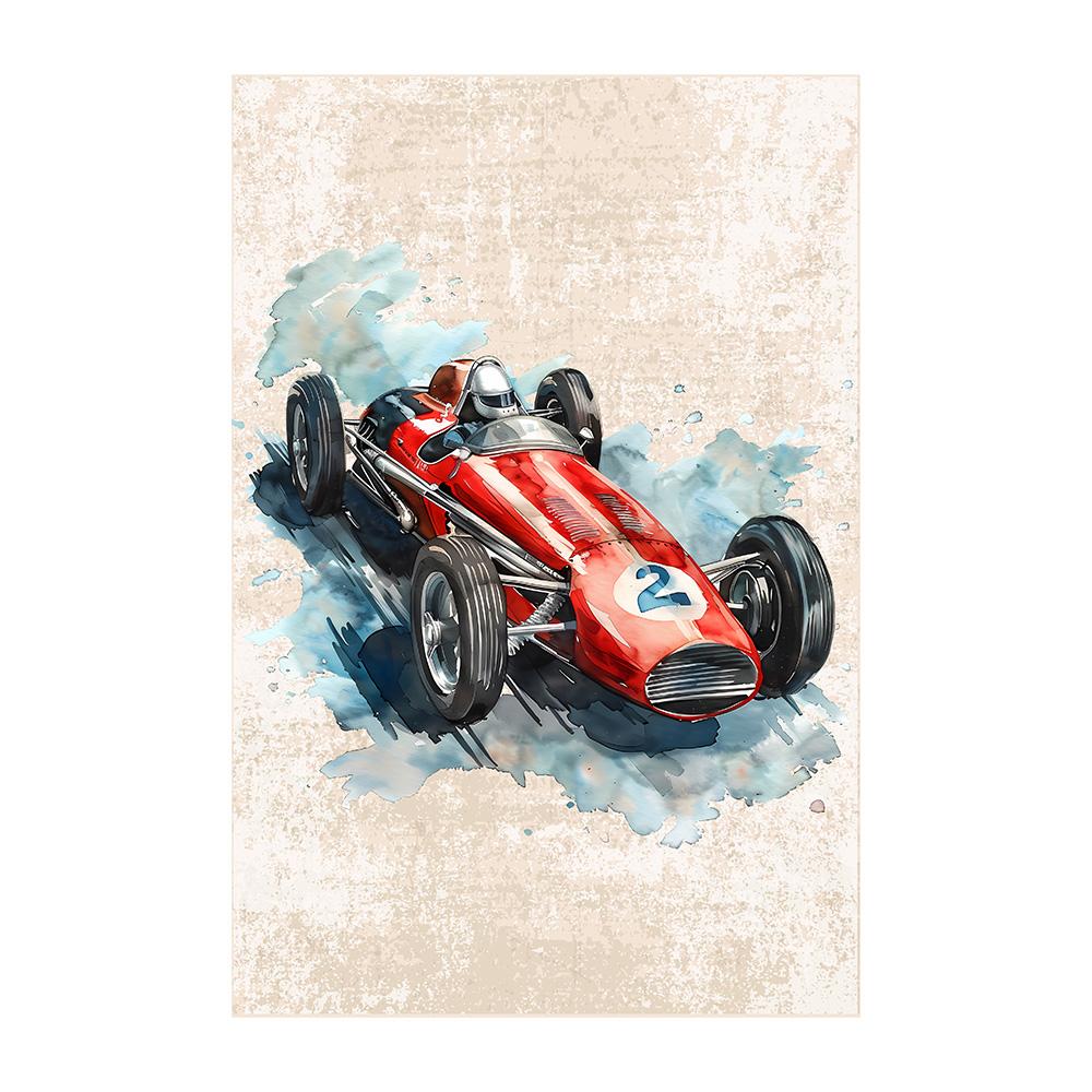 Retro F1 Racing Canvas Painting Poster Vintage Racing Car Wall Art Print for Home Decor