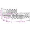 Metal Bed Frame with Headboard and Footboard Black 150 X 200 Cm