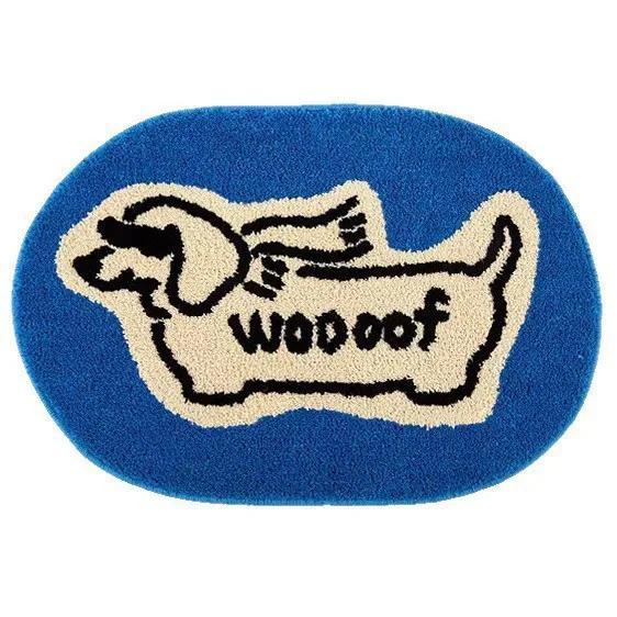 Modern Cartoon Dog Soft Rug Non-Slip Washable Indoor Decorative Carpet for Living Room Bedroom