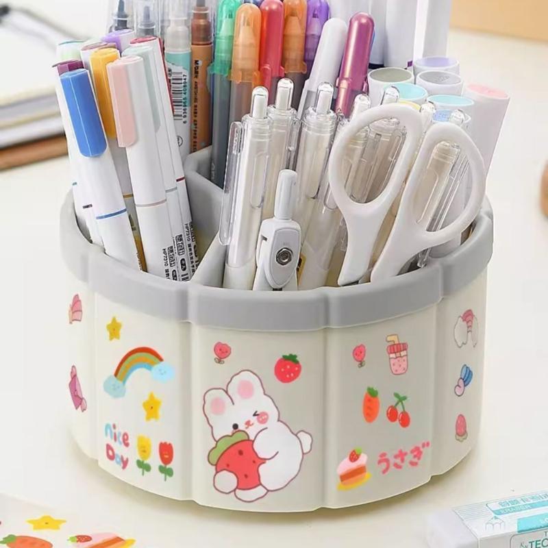 Large Capacity Pencil Holders 6 Girds Pencil Storage Box Multifunctional Desk Organizer For Home Office Bathroom Storage