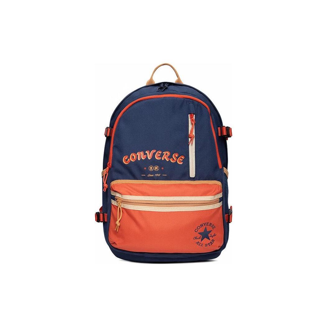 

Converse Color Block Sports Casual Zipper Backpack Unisex Backpacks Blue Orange 10026178-A02 Blue/Orange
