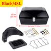 48L Motorcycle Trunk Rear Storage Box Tail Luggage Trunk Case Toolbox w/Backrest Pad Scooter Motorbike Universal