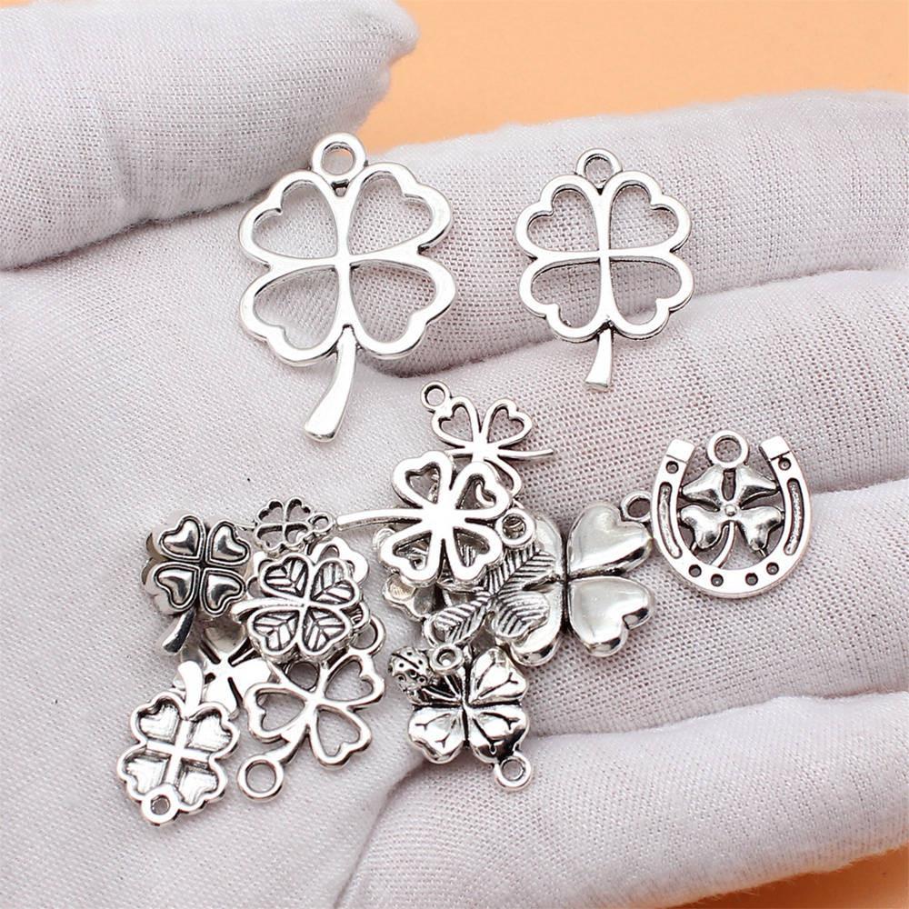 

Растительный смешанный набор подвесок-шармов, женские украшения, трендовые товары оптом A03-16pcs-Mix Size