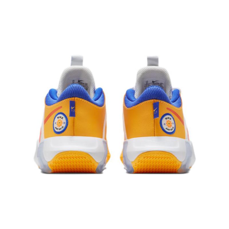 Nike Low top Children's Basketball Shoes White Orange Blue, Single Layer Sneakers FD4638-181