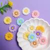 Assorted 100Pcs Colorful Daisy Flower Charms Resin Sunflower Flatback Cabochons Beads for Scrapbooking DIY Headwear Accessories