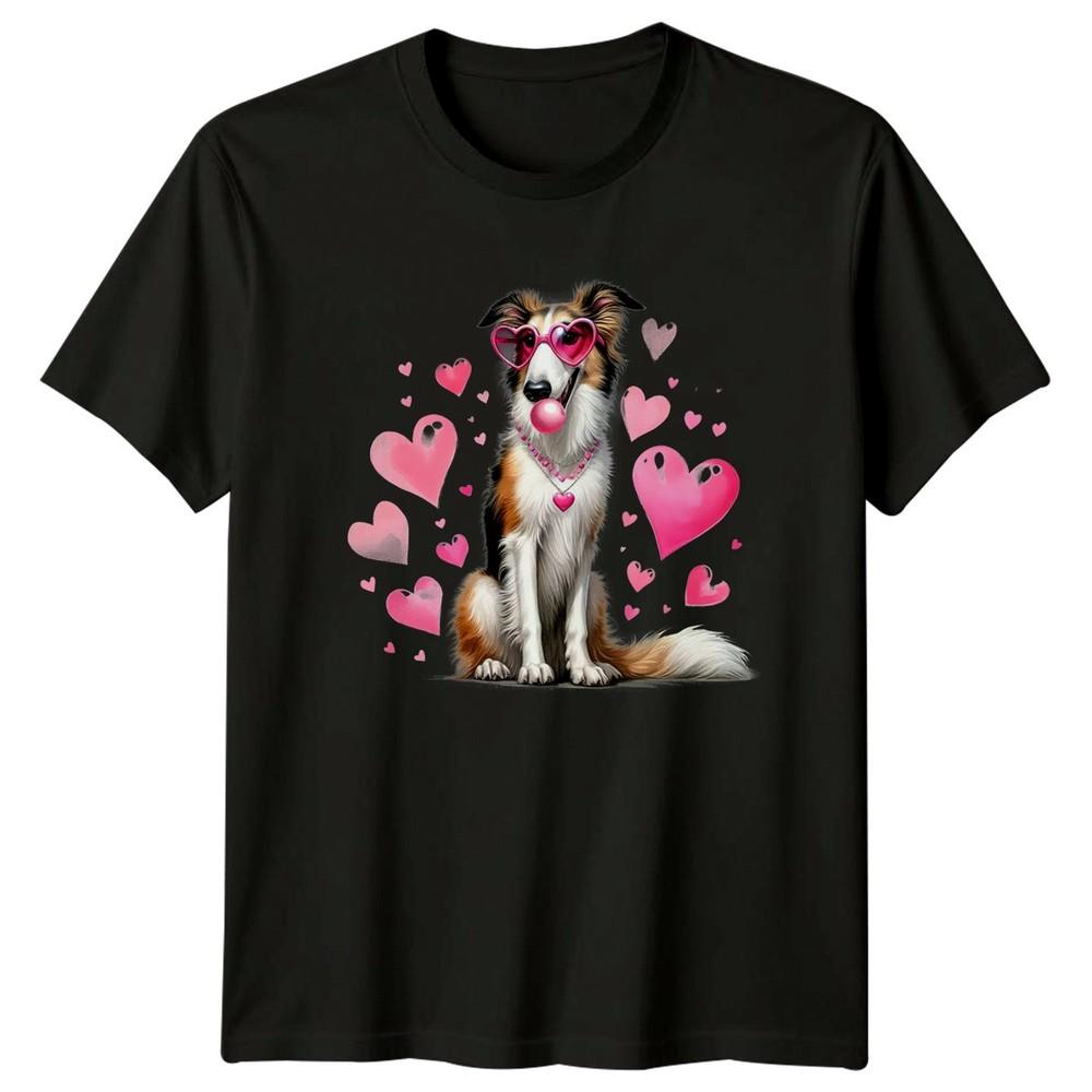Dog Heart Sunglasses Dogs Animals Unisexs Tee Unisexs Graphic Valentines Day