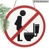 2D Flat, 1pc Round Aluminum Funny Bathroom Sign, "No Standing Pee" Humorous Metal Wall Art, Waterproof & Durable, Easy To Install, Perfect for