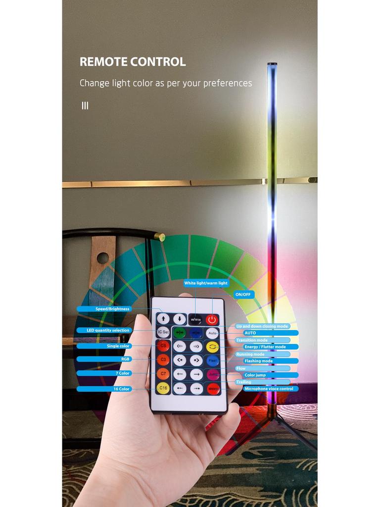 Cross-border Graffiti Corner Light: USB RGB Floor Lamp with APP Remote Control