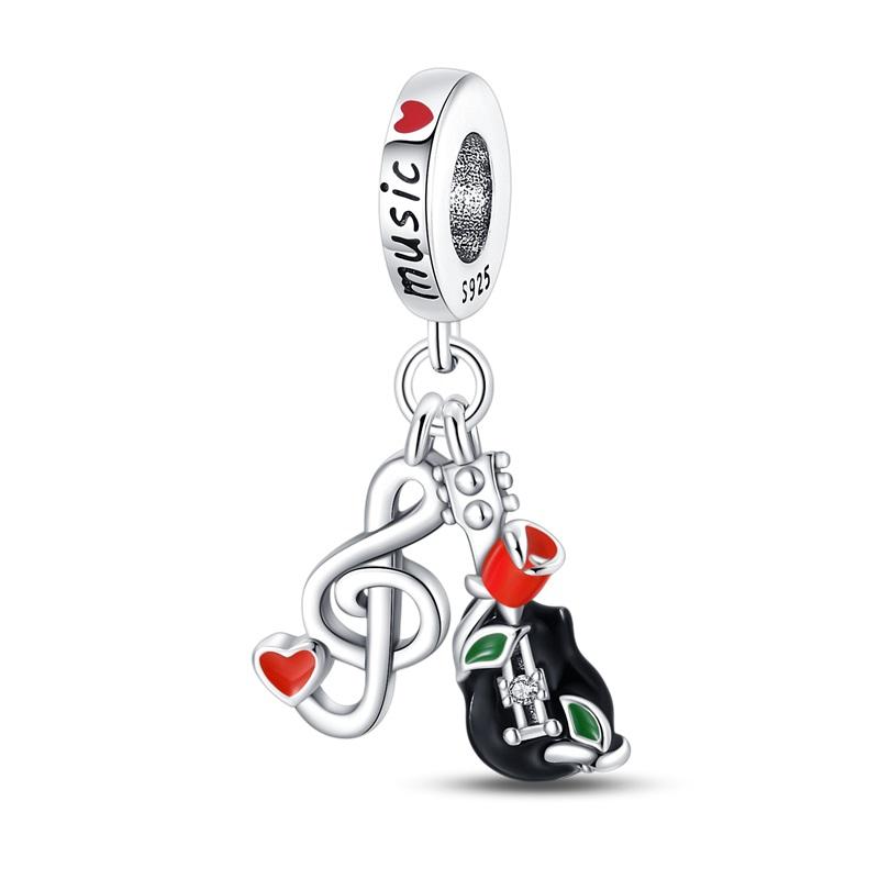 S925 Silver Doctor Teacher Musician Painter Occupation Series Charms Beads Fit Pan Bracelets DIY Fine Jewelry