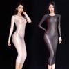 Sexy Durchsichtiges Kleid Damen Transparentes, figurbetontes Nachthemd mit langen Ärmeln Erotische Versuchung Nachtwäsche Clubwear Erwachsene Sex Porno Kostüme