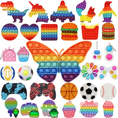 Push Bubble Toys Fidget Sensory Toy Stress Relief Toys Pack for Kids Adults Rainbow Anti-Anxiety Tools Office Stress Relief Toys