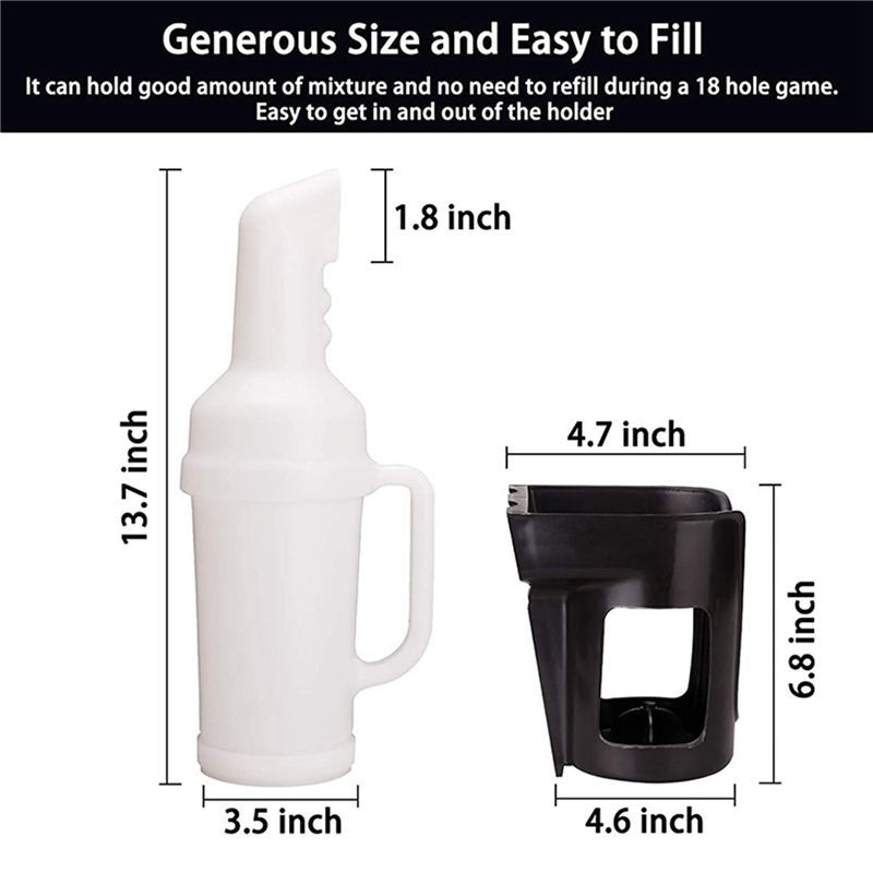HOES-2X For Golf Cart Sand Bottle For EZGO Club Car Divot Filler Sand Bottle Kit With Rattle Proof Holder For Golf B