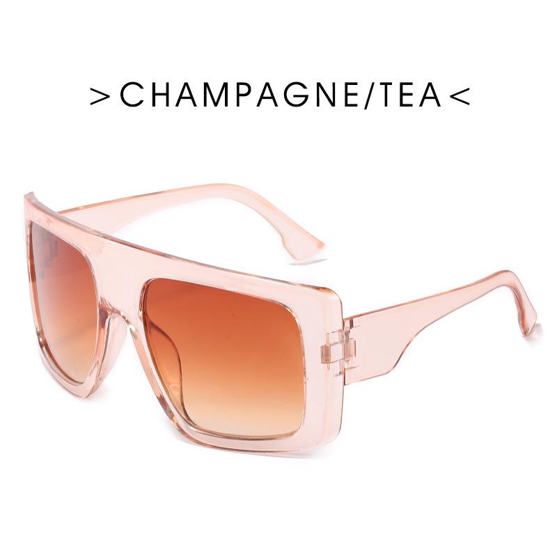 Fashion Oversized Square One-piece Sunglasses Women Retro Mirror Lens Eyewear Shades UV400 Men Punk Sun Glasses Square Shades