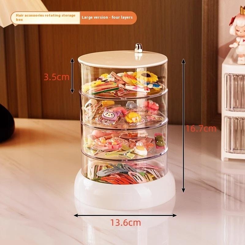 3/4/5-Layer Rotating Jewelry Organizer - Plastic Multi-Tier Storage Box, Transparent Hair Ring Display For Dressing Table