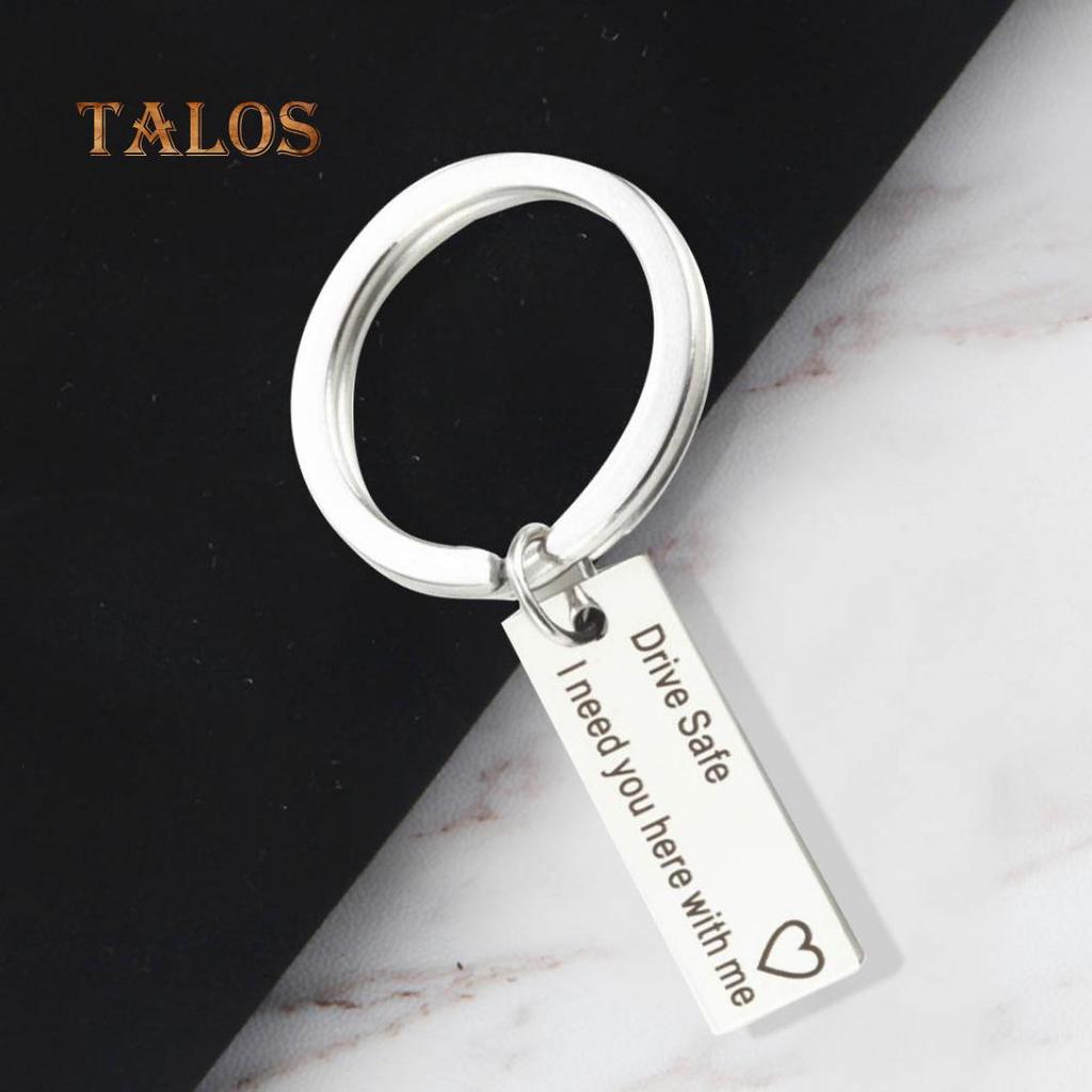 Drive Safe Letters Tag Charm Pendant Car Keychain Key Ring Couple Lovers Gifts Suspension Trinket