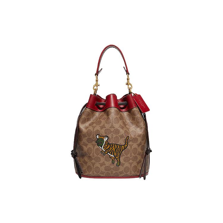 

Новая холщовая сумка-тоут COACH Field, сумка для покупок, дамская сумочка, сумка через плечо, коричнево-красная C7769-B4TWJ 22.6*14.0*24.9CM