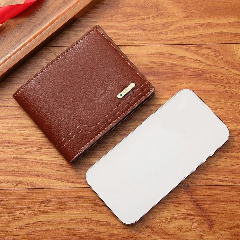 PU Leather Men's Short Wallet Large Capacity Pocket Purse Casual Male Leather Purse Shopping
