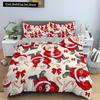 Merry Christmas King Queen Duvet Cover XMAS Bedding Set for Kid Santa Claus Quilt Cover Cartoon 2/3pcs Polyester Comforter Cover