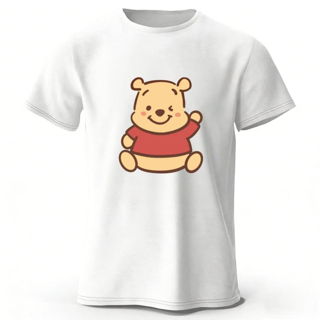 Fashion New Style Winnie The Pooh Pure Cotton Shortsleeve Menswomens Daily Casual Soft Highquality Plussize Tshirt