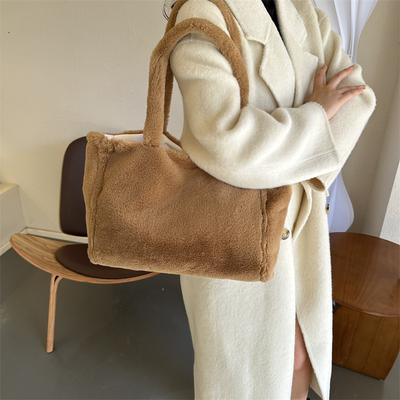 Mao Mao Trend Große Kapazität Winter Neu Lässig Mode Personalisiert Plüsch Tragbar Schulter Tote Große Tasche