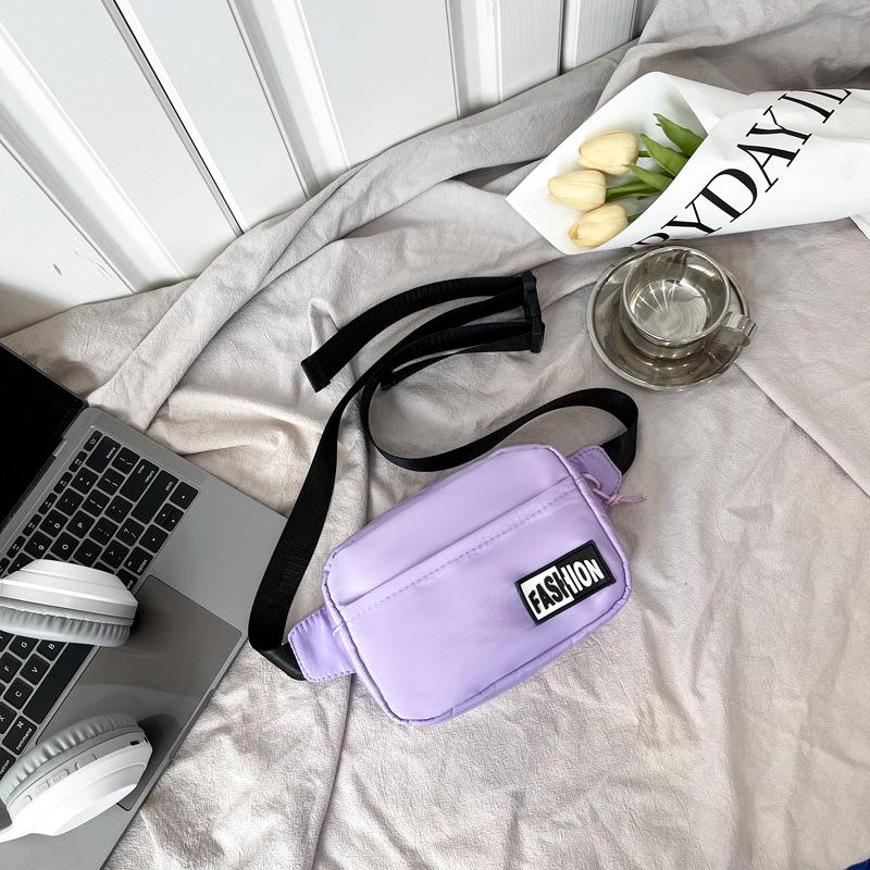 

2025 new casual bag fashion Korean version trendy brand ins shoulder messenger bag foreign style breast bag small square bag women фиолетовый