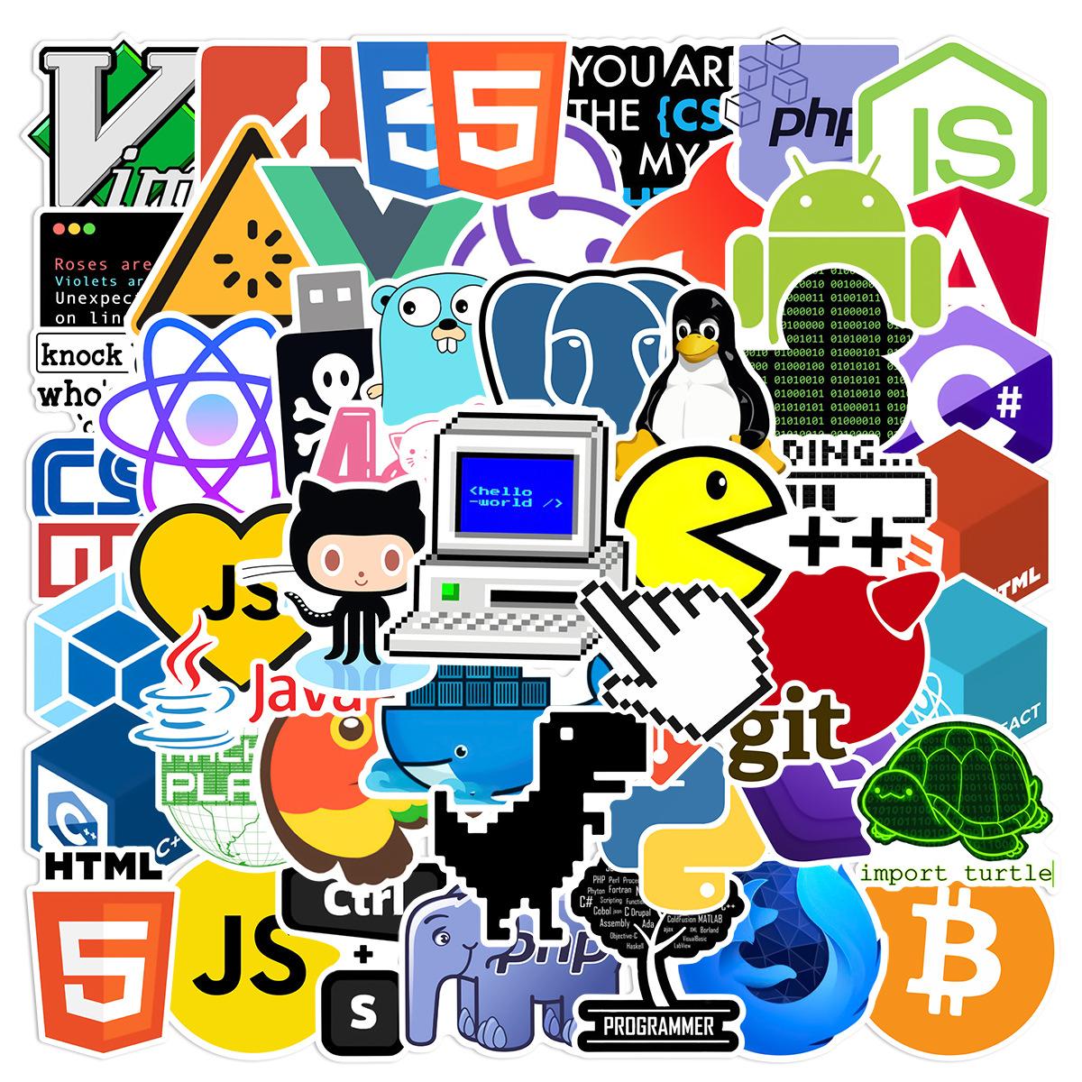 50 шт. Наклейки Java Git для Программиста Гика Ноутбука Скейтборда Бутылки для Воды Багажа Декорации Автомобиля