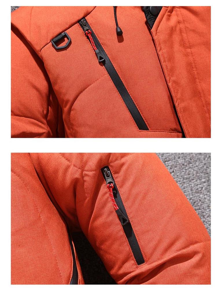 Herren Kurzmantel mit Kapuze für den Winter - Dick, Lässig, Outdoor, Kälteschutz