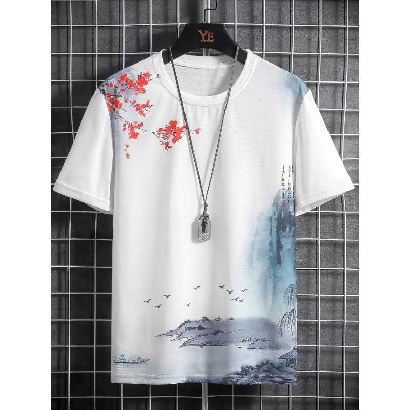Fashion Splash Ink Graphic Printed T-shirt Clothing Large Size Short Sleeve T-shirts Top 2026 New Daily Casual Men's T Shirt