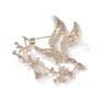 Enamel Flower Crane Brooches For Women Unisex Bird Animal Party Brooch Pins Gift