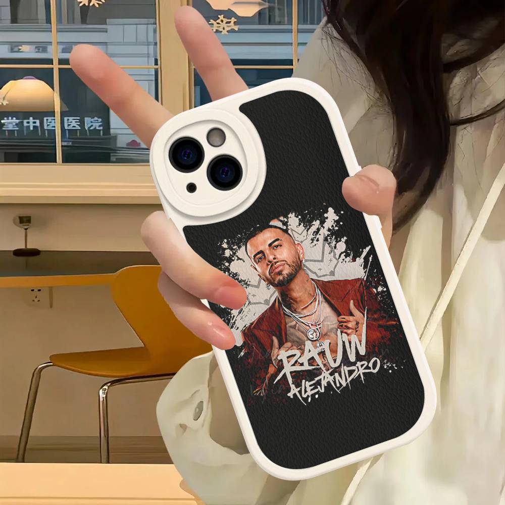 R-Rauw Alejandro Phone Case Hard Leather For IPhone 16 15 14 13 Mini 11 12 Pro Max Plus Fundas