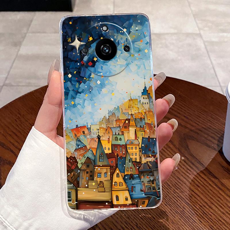 Phone Case For Realme 11 Pro+ Plus 5G RMX3740 RMX3741 / Realme 11 Pro RMX3771 Aesthetic Cute Cat Cover Transparent Soft TPU Case