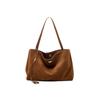 High-End Feel Lazy Style Frosted Cowhide Single Shoulder Women's Armpit Bag Large Capacity Commuting Tote Bag