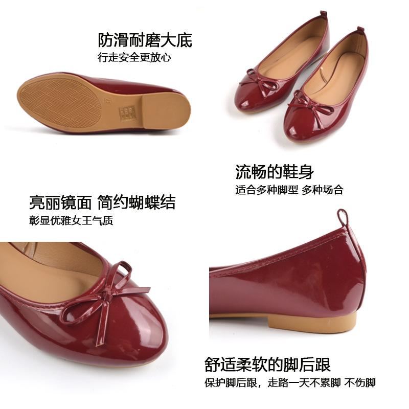 Scarpe basse da donna a punta rotonda in morbida pelle con nuovo fiocco a farfalla casual nere scarpe da donna stile ballerina scarpe singole 2025
