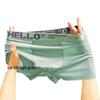 Men's Breathable Boxer Briefs - High Elastic, Mid-Waist, Color Block Design