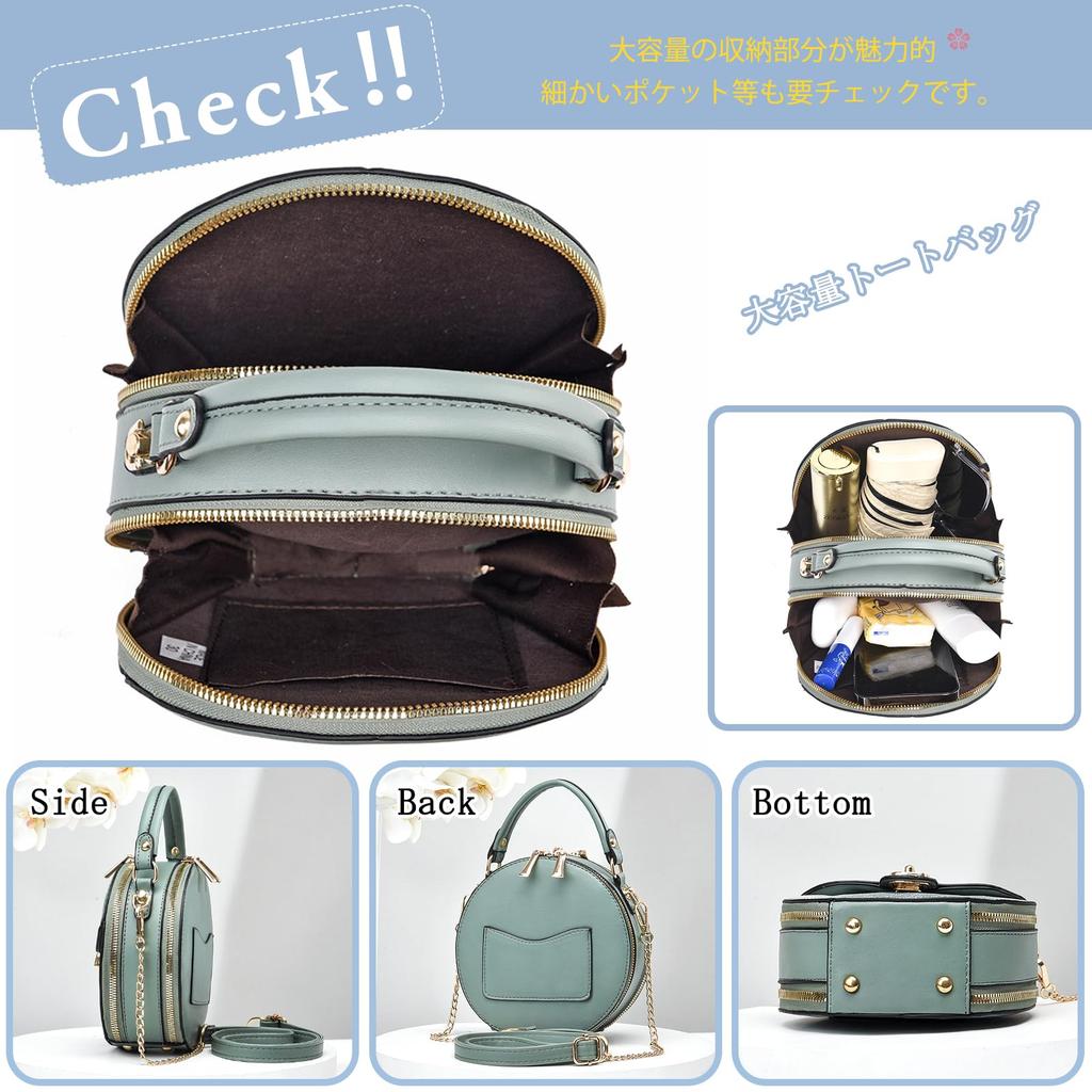 Shoulder PU with Stands Perfect for and Black NICOLE&DORIS Women's Bag, Handbag, Small, Crossbody, 2-Way, Leather, Cute, Round, Divided, Waterproof,