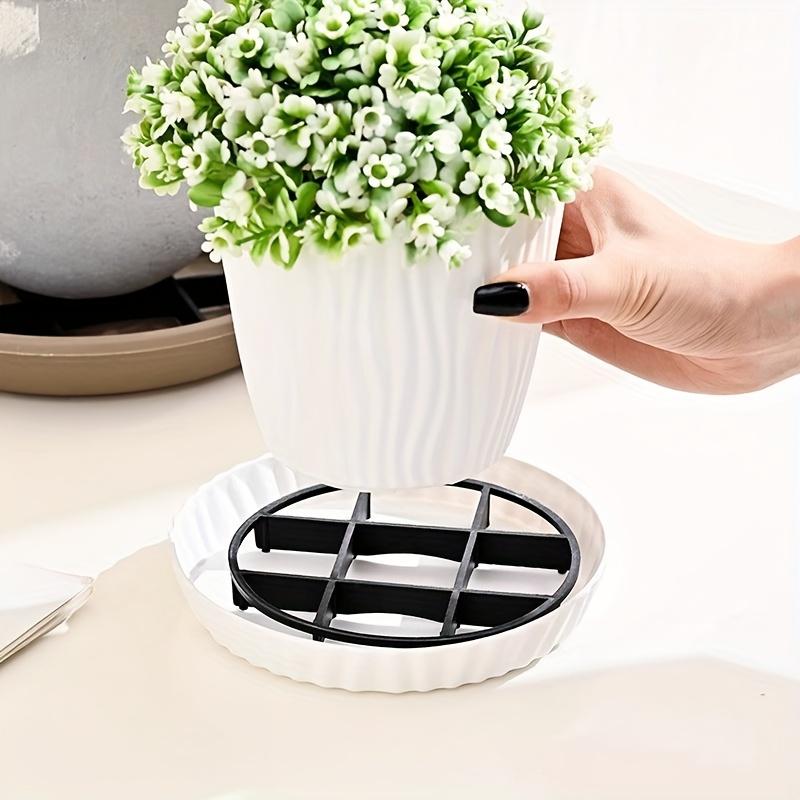20 Pezzi Sottovasi in Plastica Resistente per Piante - Rialzi Traspiranti per Vasi da Fiori Anti-Marciume Radicale con Griglia di Drenaggio, Compatibili per Vasi da Interno/Esterno