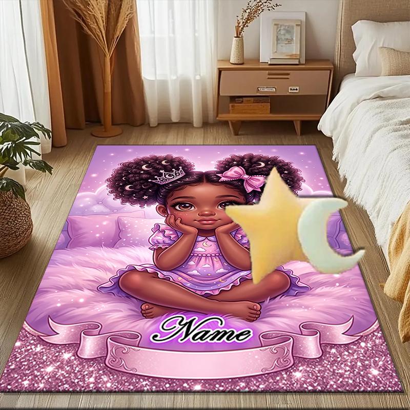 1PC Custom Name Princess Dreams Purple Land Theme Floor Mat Ideal for Living Room, Game Rooms, Office, Bedroom, Office Floor Mat , Floor Mats for Home