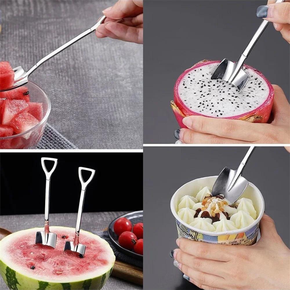 2PCS Square Shovel Stainless steel Watermelon Spoon Shovel Spoon Household Creative Dessert Watermelon Spoon Cute Shovel