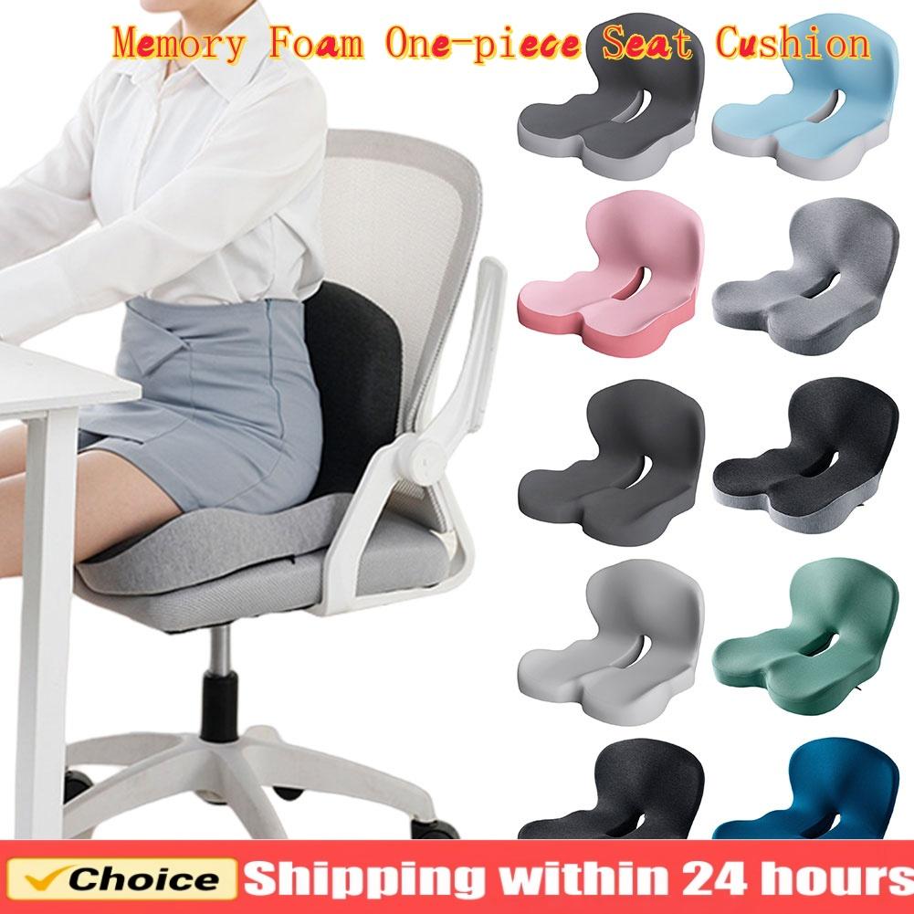 Memory Foam L-Shaped Seat Cushion Backrest Office Chair Cushion Massage Lumbar Support Pain Relief Breathable Car Butt Pad