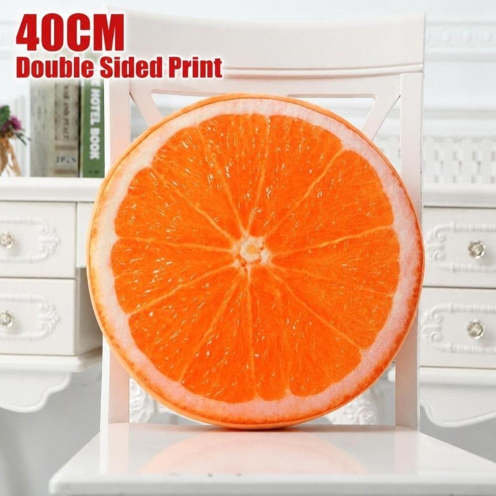 Fruit Slice Print Seat Cushion Round Throw Pillow Creative Sofa Cushion Bedroom Use