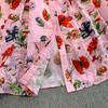 Summer Women Elegant Turn-down Collar Designer Print Long Midi Runway Party Shirt Dresses With Belt